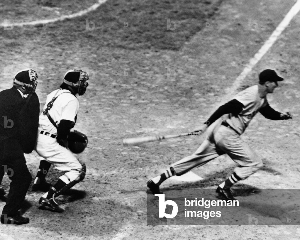 Ted Williams of the Boston Red Sox, May 21, 1954 Ted Williams gets batting practice by hitting grapefruits pitched by Red Xox Manager Joe Cronin. Sarasota, Fla, March 2, 1940