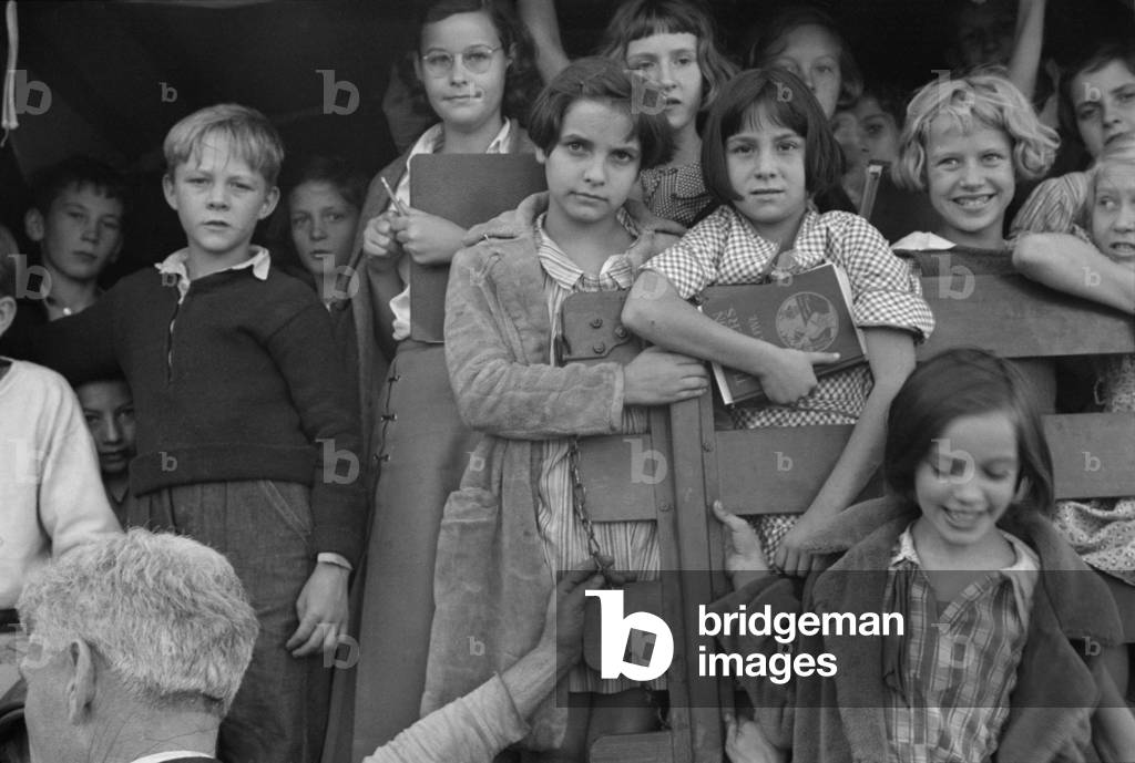 School children in the town of Red House, West Virginia. October 1935 photo by Ben Shahn