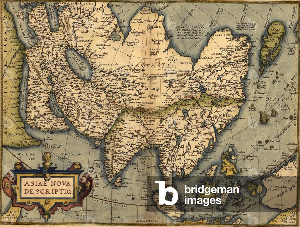 1570 map of Asia, from Abraham Ortelius' atlas, 