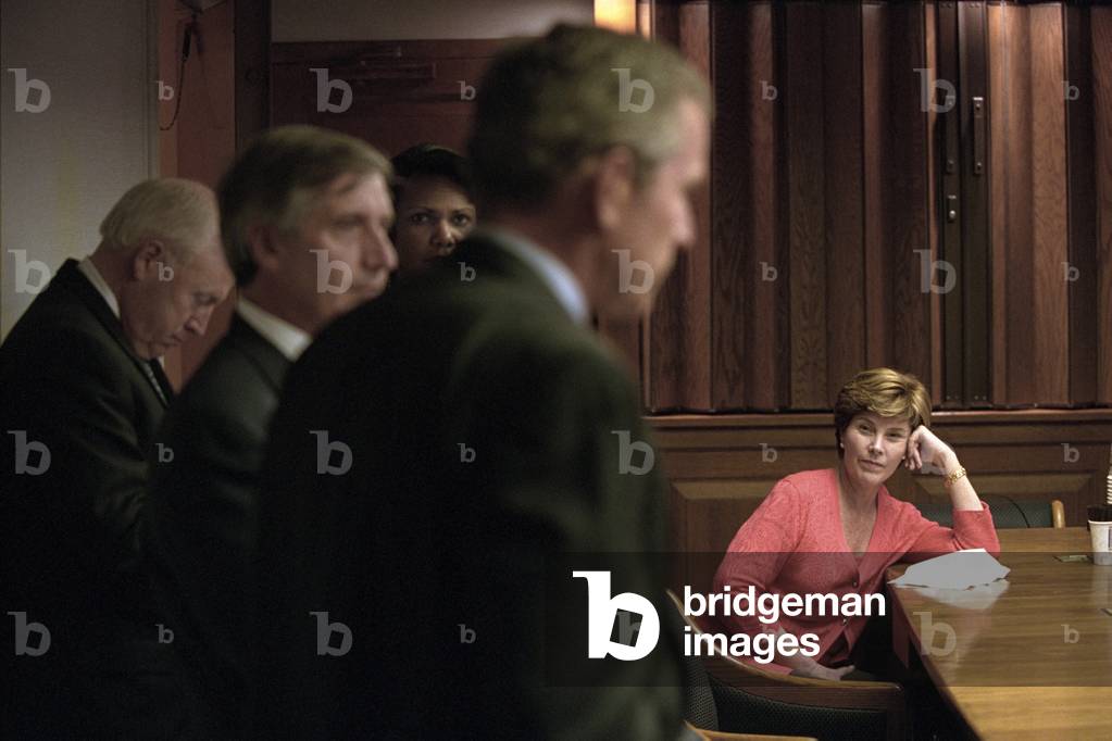 First Lady Laura Bush in the White House Emergency Operations Center, Sept. 11, 2001