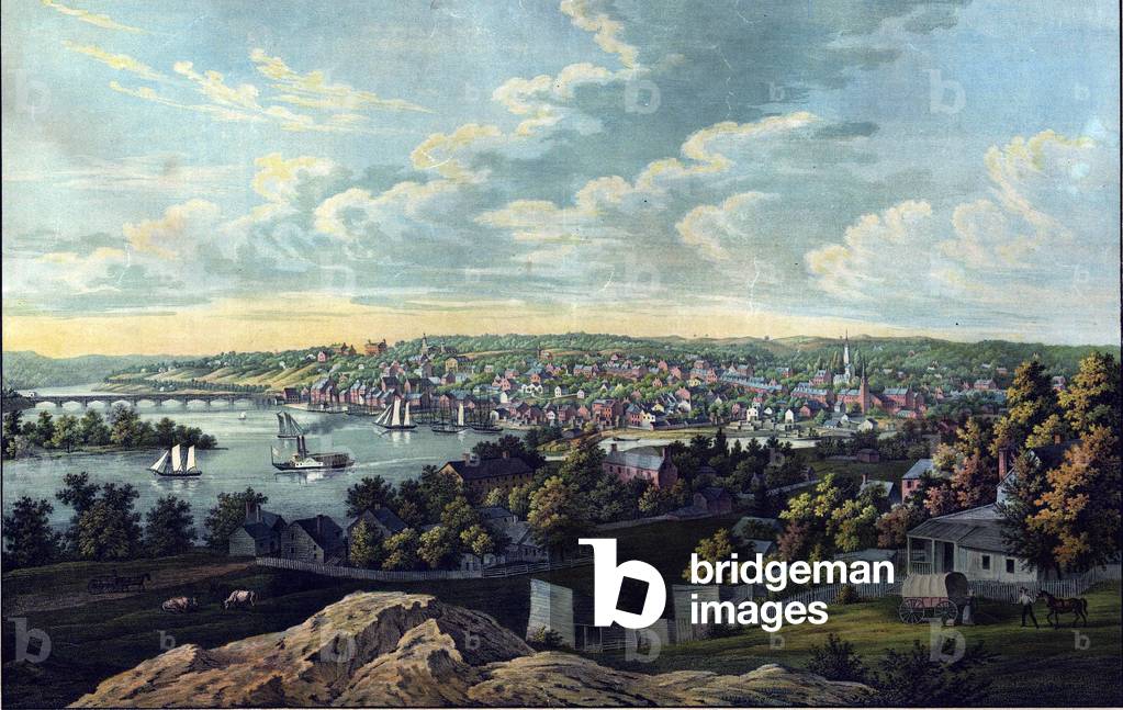 View of Georgetown, in Washington, D.C., in 1855