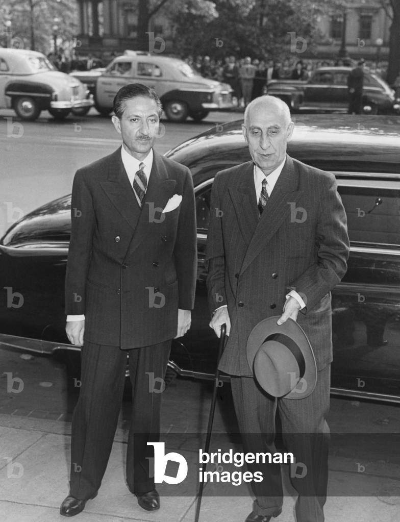 Prime Minister Mossadegh of Iran (right) during his visit to Washington, D.C. Oct. 23, 1951.
