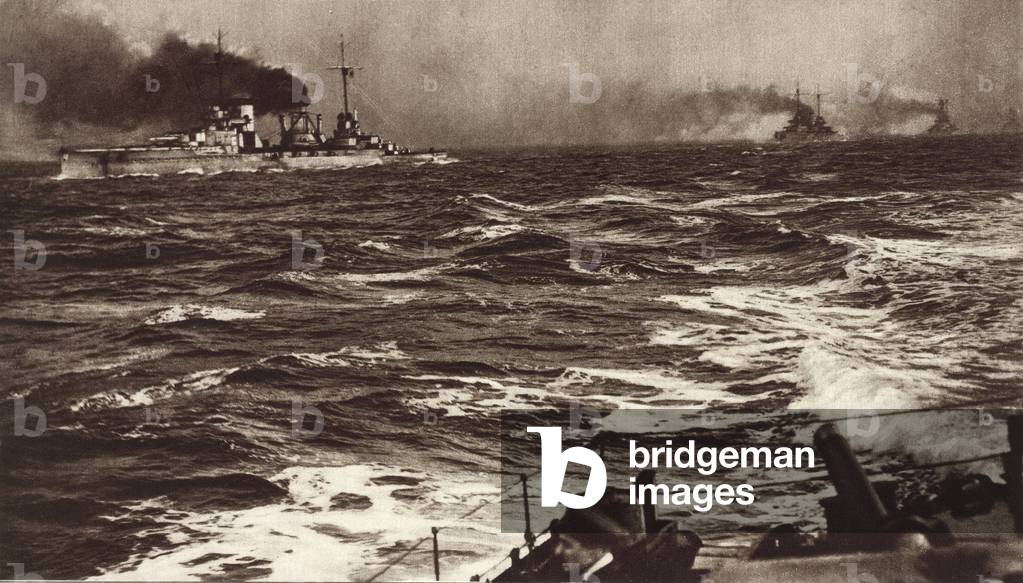 Surrender of the German fleet to British off the coast of Scotland. Nov. 21, 1918. The terms of the armistice, obliged Germany to surrender all her U-boats and about 74 surface warships