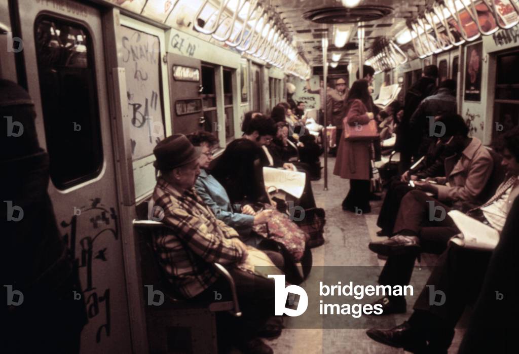 1970s Americ. Graffiti on a subway car, New York City, New York c. 1972