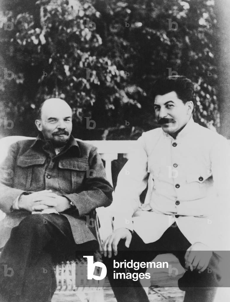 Joseph Stalin (1879-1953) and Vladimir Ilyich Lenin (1870-1924). Lenin was succeeded by Stalin, who consolidated dictatorial powers after Lenin's death