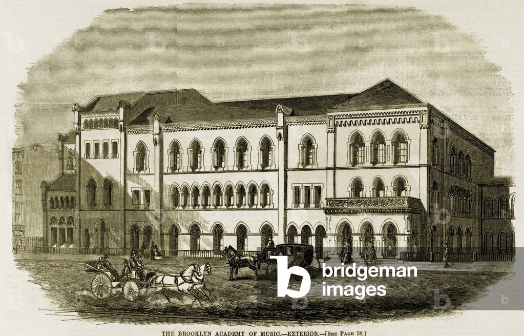 The Brooklyn Academy of Music in 1861, shortly after its completion