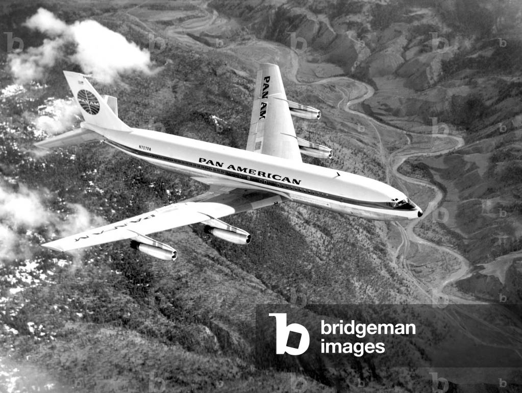 Pan American Airways, (Boeing 707-121), introduced in 1955.