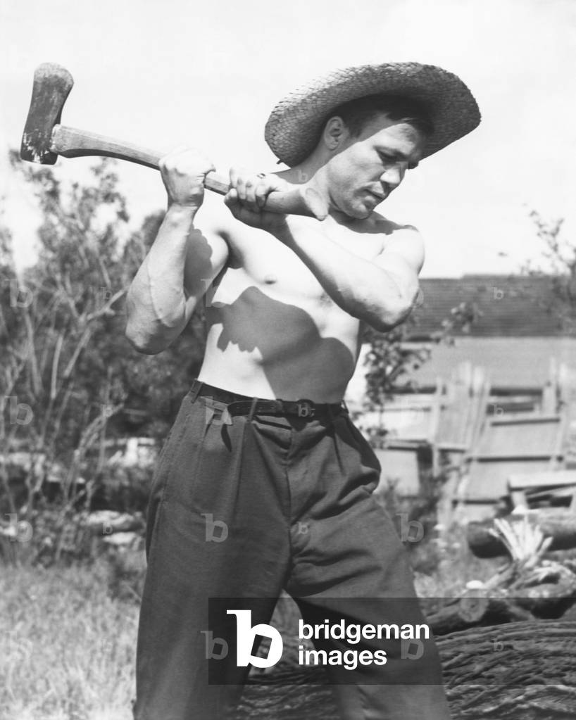 Lou Ambers training for his lightweight title fight with Champion Henry Armstrong. On Aug. 22, 1939, Ambers regained the title at Yankee Stadium