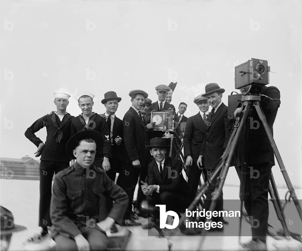 Camera men at Navy yard, c.1910s