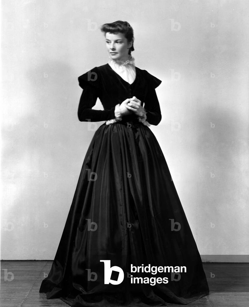 Katharine Hepburn in costume for the stage production of JANE EYRE in the 1930s