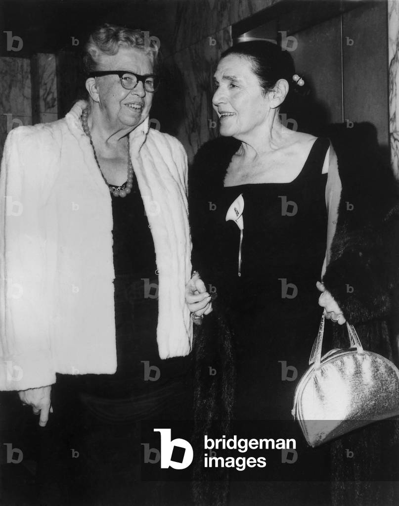 Eleanor Roosevelt and novelist Fannie Hurst. 1962. Hurst is most remembered for the 1934 and 1959 screen adaptations of her novel examining race relations, 'Imitation of Life'