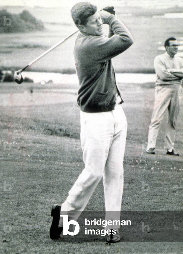 President John F. Kennedy vacationing at Hyannis port, 1963 (photo)