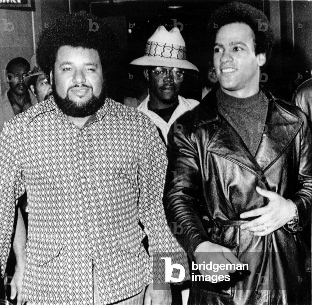 Huey Newton, Black Panther chief & bodyguard Robert Bay (l)