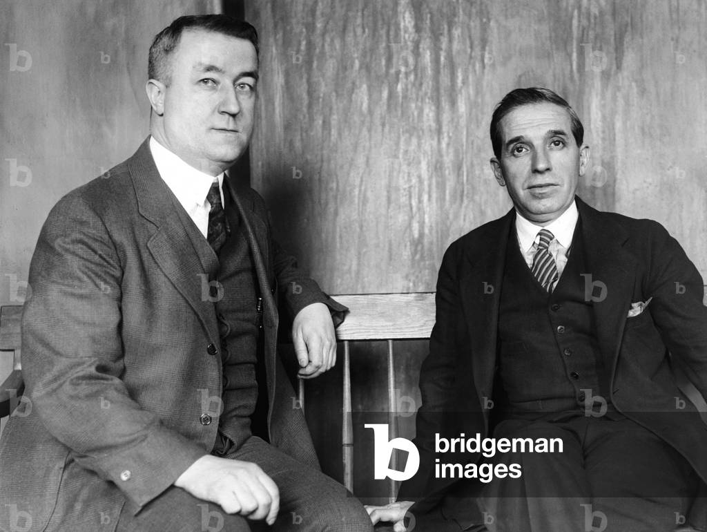 Charles Ponzi (right), William J. Foley (Suffolk County D.A.), c.1927