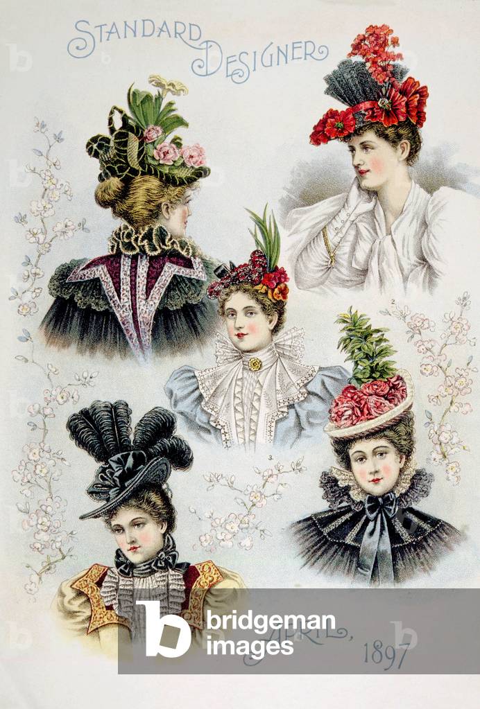 Women's hat designs for April, 1897.