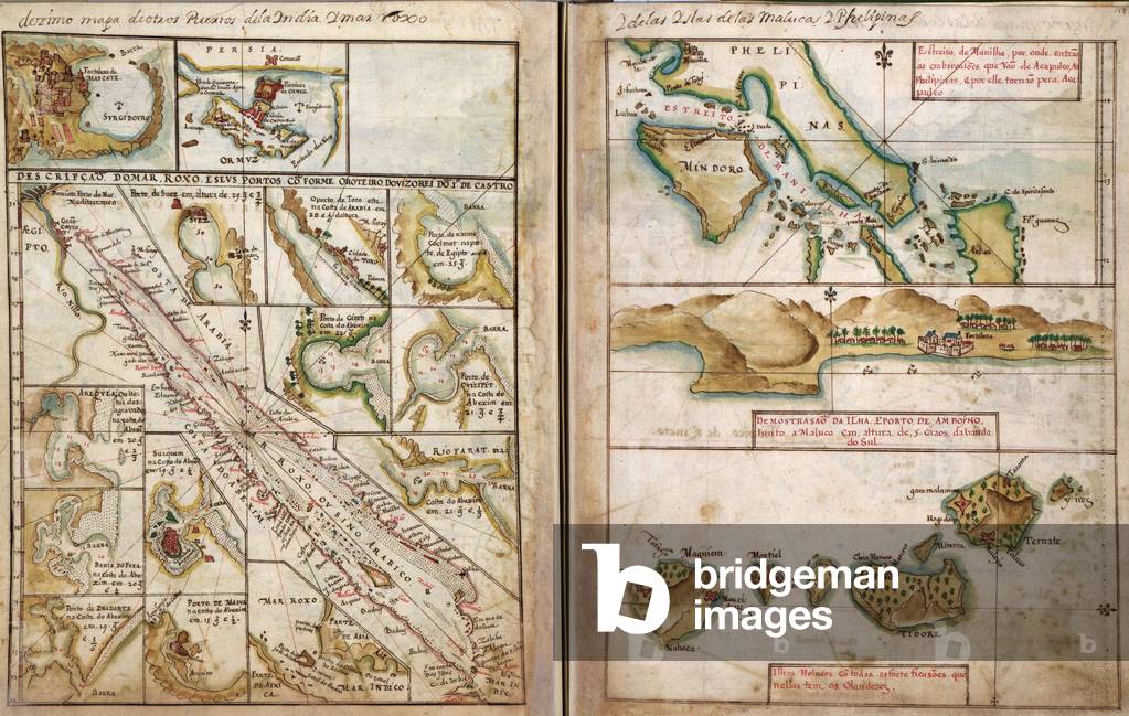 1630 Portuguese map of Asia, showing the coast in great detail gathered by a century of the Portuguese explorations in Asia