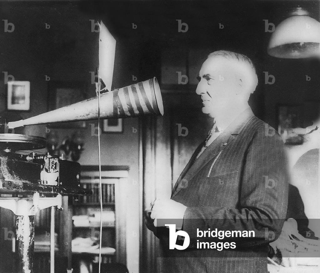 President Warren G. Harding (1865-1923), voice was recorded on phonograph records in the government archives. Harding called himself the blovinator, and his voice was admired, but critics characterized his speeches as pompous and vacuous. 1922