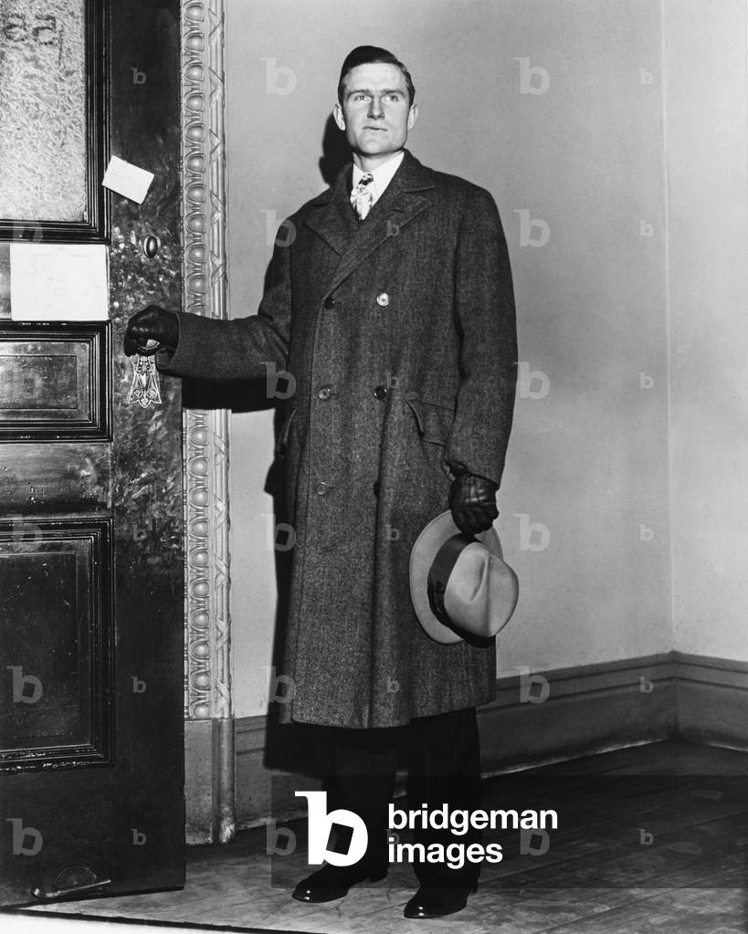 John D. Rockefeller III, at New York Federal court for jury duty. He served on a mail fraud case of the U.S. Government against the Associated Dental Products, Inc. Feb. 5, 1931.