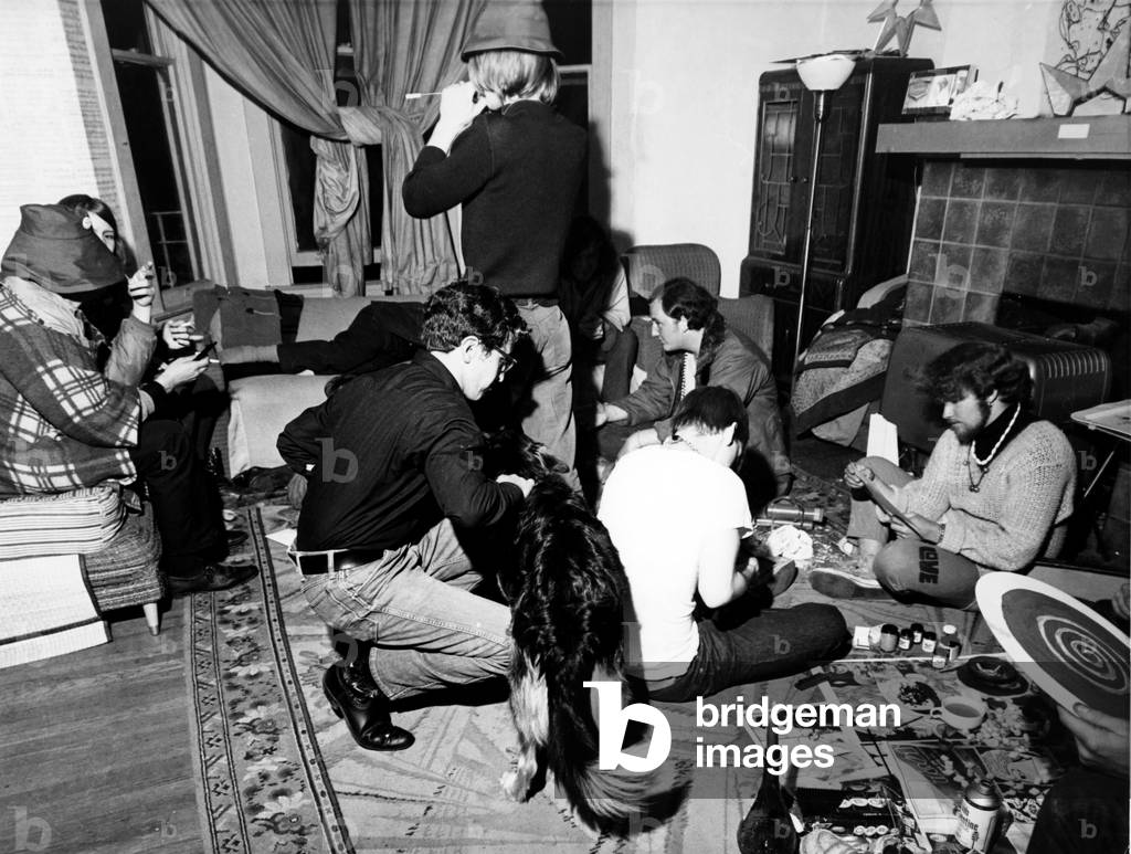 San Francisco, Calif., Hippies hanging out in an apartment, 3/17/1967