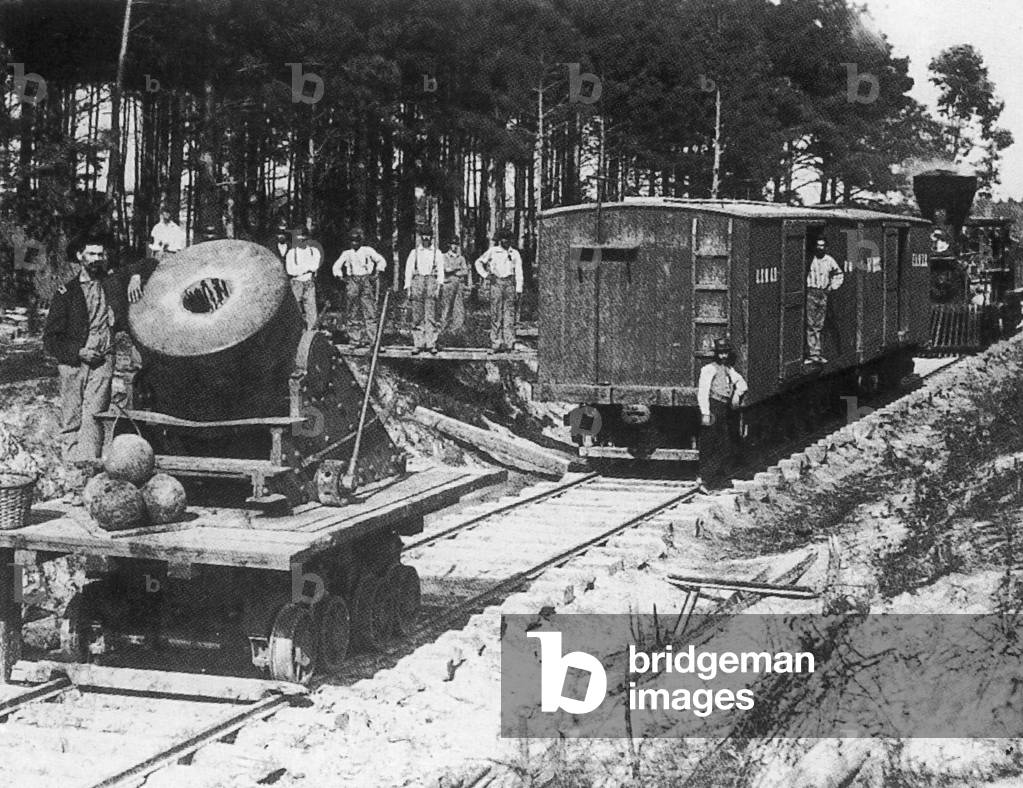 CIVIL WAR-Railroad mortar at Petersburg, VA on July 25, 1864