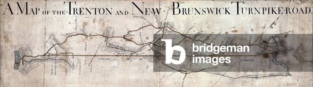 A Map of the Trenton and New Brunswick Turnpike-road. c. 1800