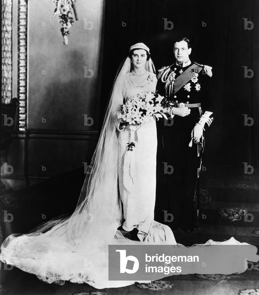 British Royal Family. Princess Marina, Duchess of Kent and Prince George, Duke of Kent, on their wedding day, November 29, 1934