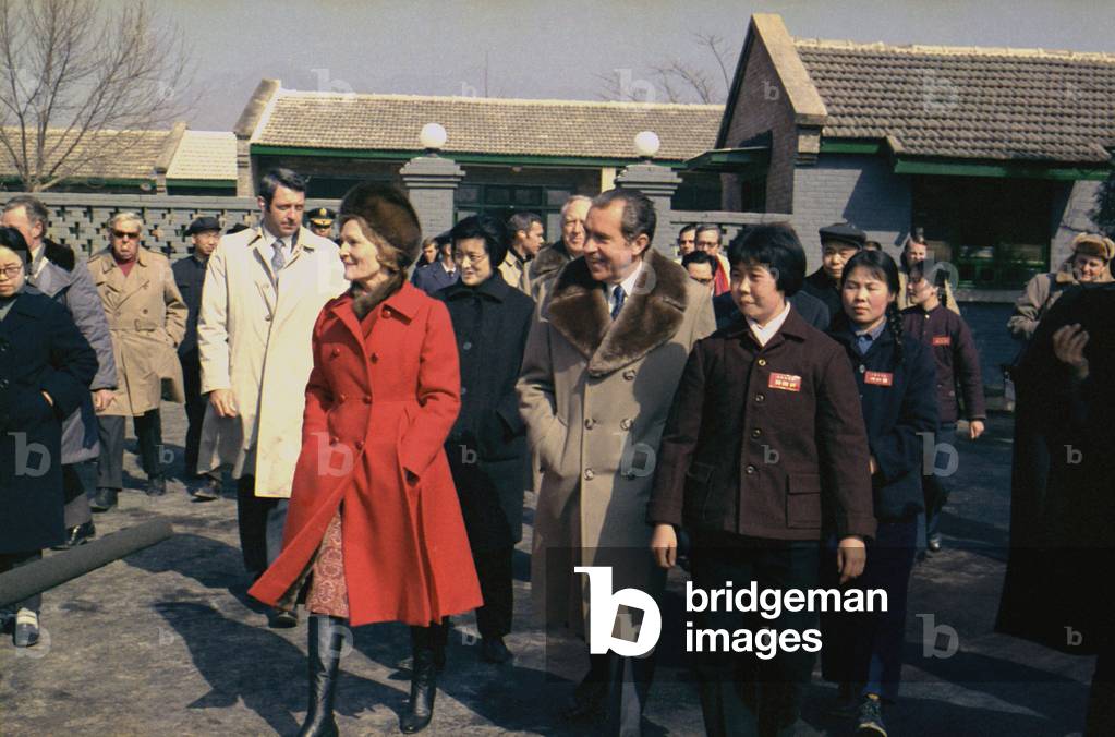 Nixon in China. President and Pat Nixon on an escorted tour in Beijing China. February 21-27 1972