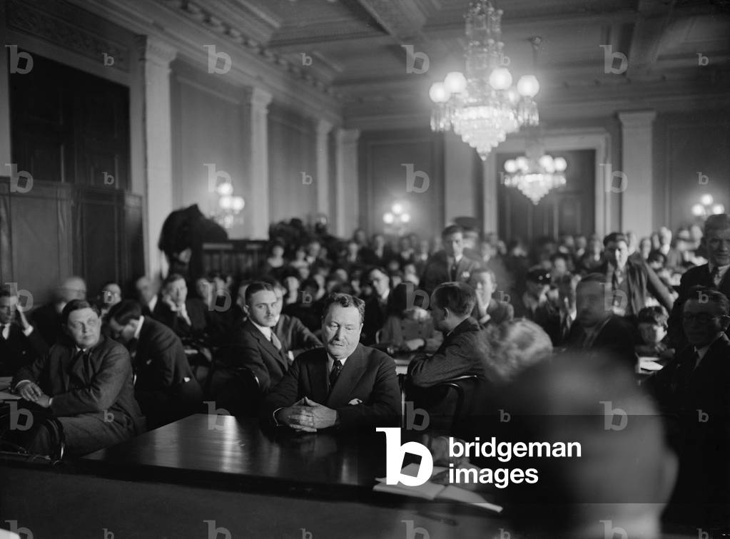 William 'Billy' Burns (1861-1932), testifying before the Senate Committee investigating the Teapot Dome scandal on April 4, 1924. A few days earlier, President Coolidge had demanded his resignation