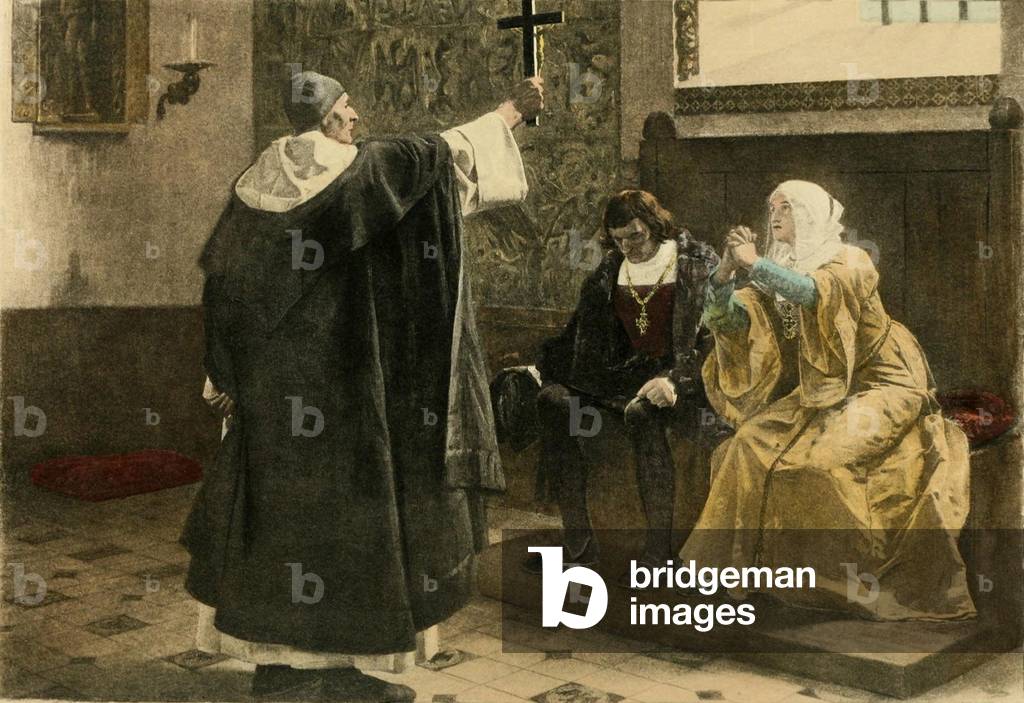 The Inquisitor-General, Tomás de Torquemada (1420-1492), appealed to Spanish monarchs, Ferdinand and Isabella, to refuse all ransoms offered by wealthy Jews to avoid expulsion from Spain by comparing such ransoms with the thirty pieces of silver Judas Iscariot received for betraying Christ. 1492