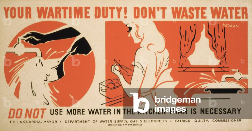 Your Wartime Duty! Don't Waste Water, c.1941-1943 (poster)