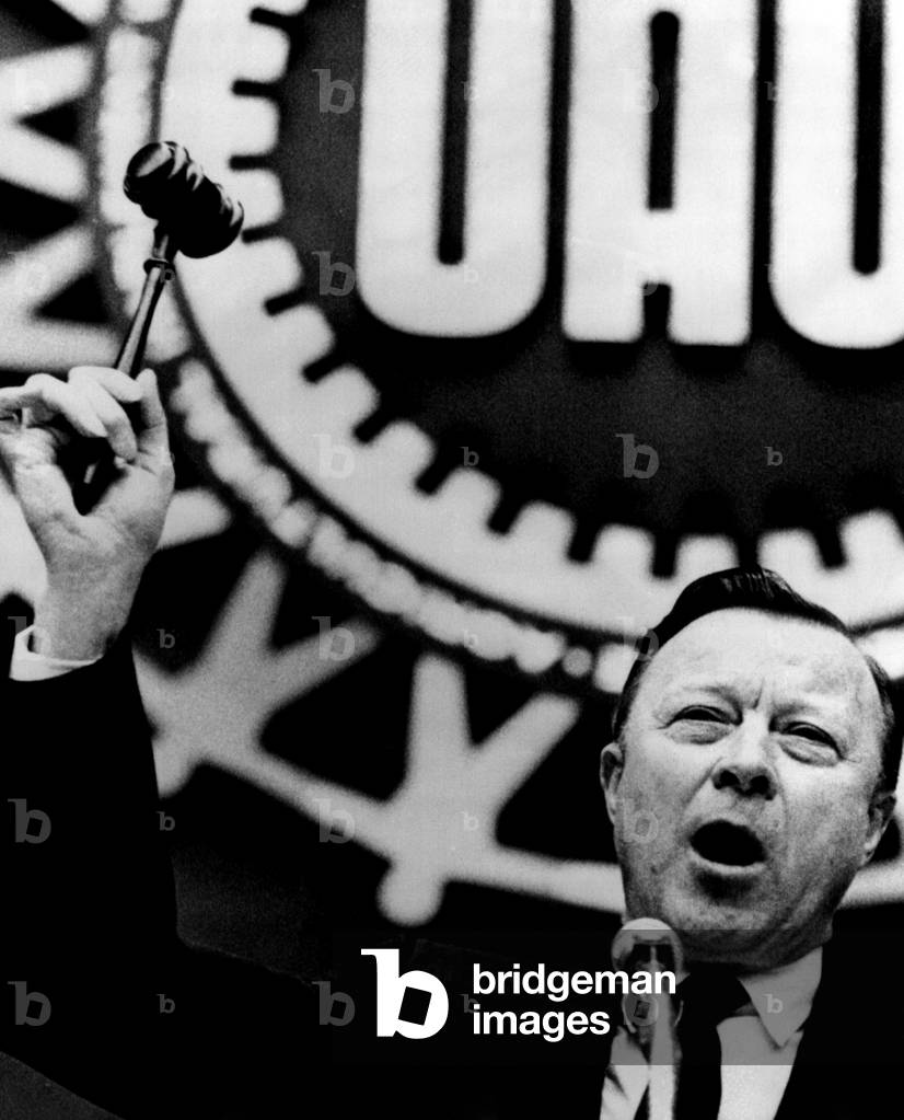 Walter Reuther, President of the United Auto Workers Union, at the union's 22nd annual constitutional convention in Atlantic City, New Jersey, April 21, 1970.