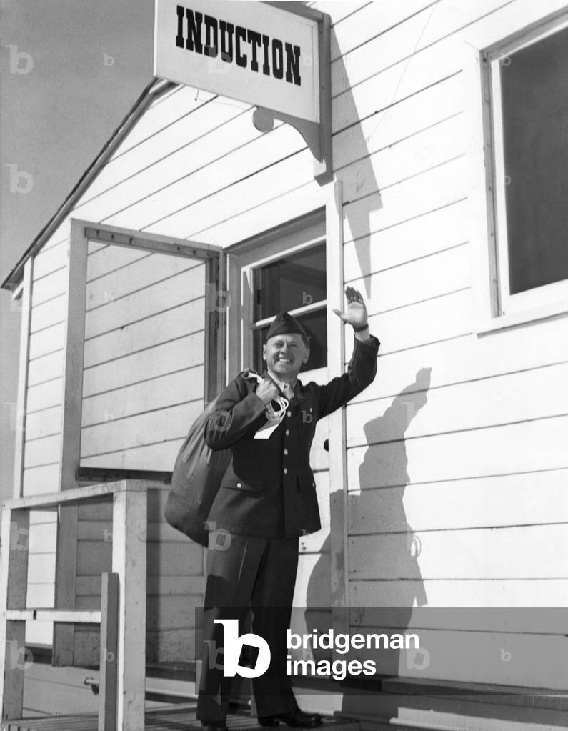 Mickey Rooney, at his Army induction, 1944