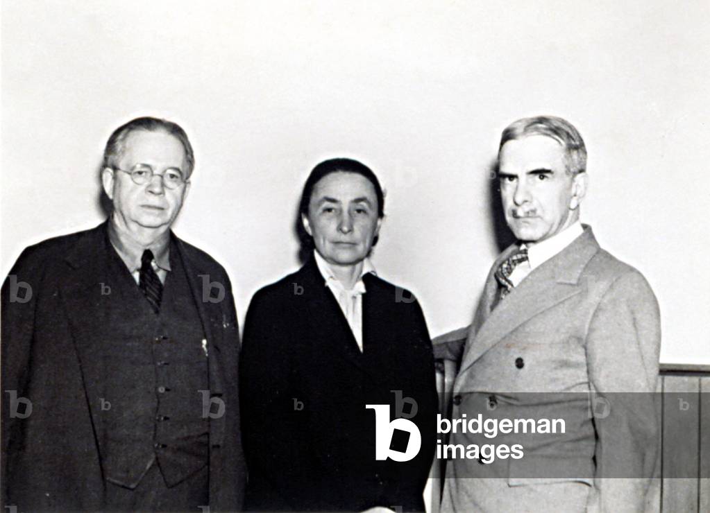 Mahonri Young and Georgia O’Keeffe with George W. Eggers, 1937 (b/w photo)