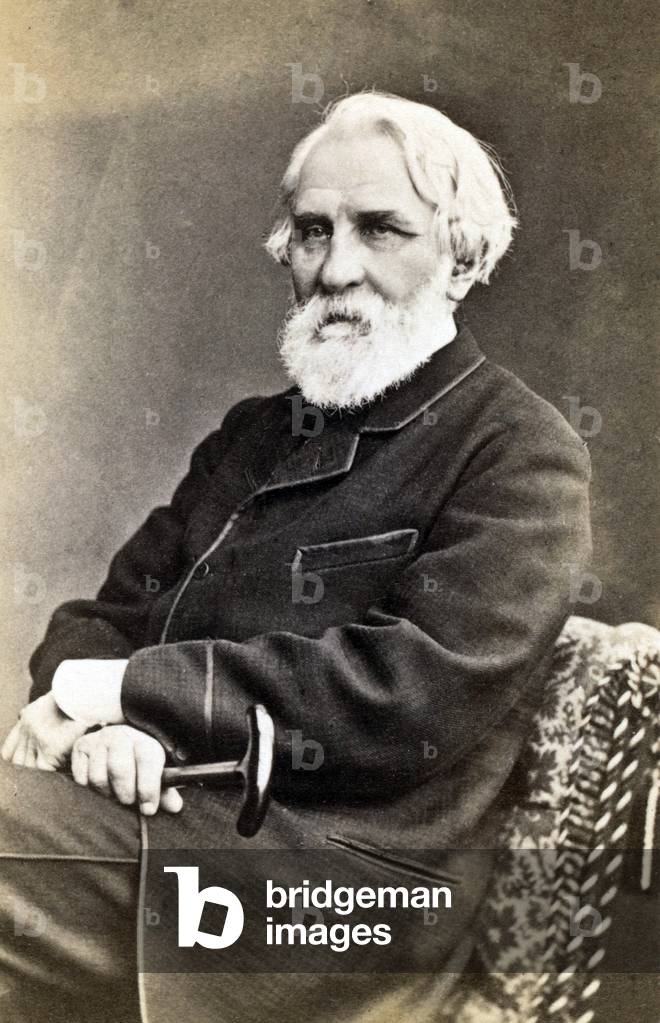 Ivan Sergeevich Turgenev (1818-1883) Russian realistic novelist and short story writer contrasting rural life, with that of the urban intelligentsia leading Russia into the modern European world. c. 1880