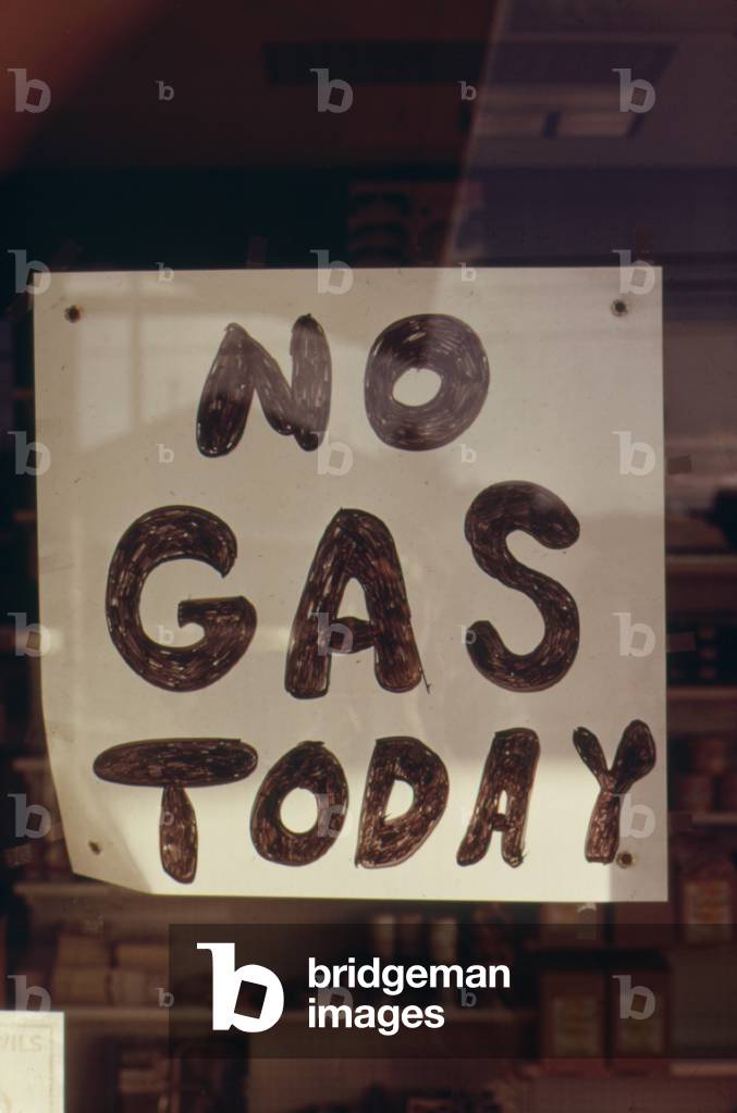 'NO GAS TODAY' sign at an Oregon Gas Station in October 1973