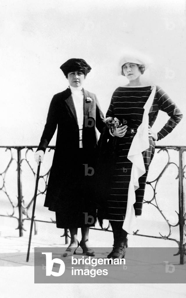 Clare Boothe Luce (1903-1987) and her mother on the French Riviera in 1921