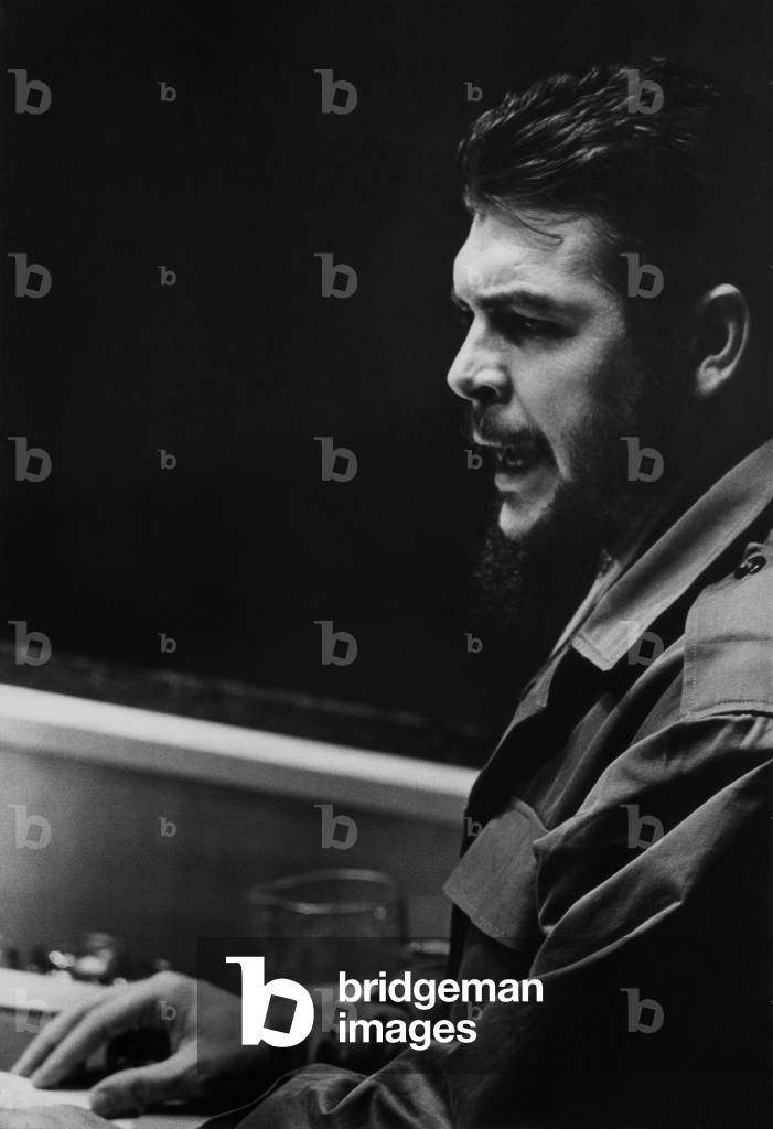 Che Guevara speaking at the United Nations. He was then Cuba's Minister of Industries. Dec. 11, 1964