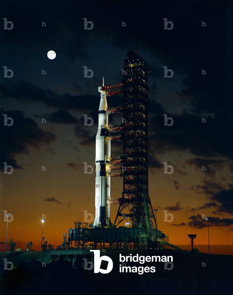 First test flight of a giant Saturn V rocket for the Apollo 4 mission at the Kennedy Space Center. Nov. 8, 1967