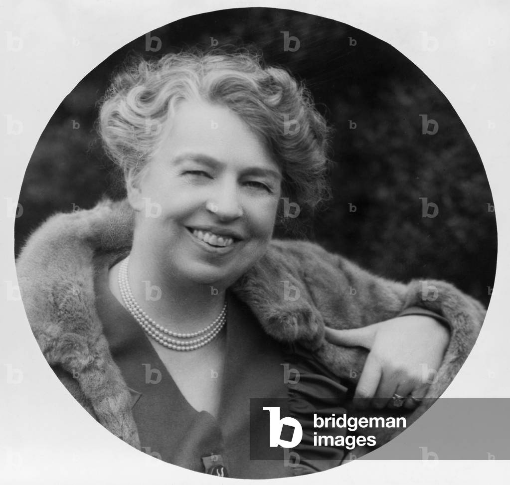 Eleanor Roosevelt (1884-1962) smiling in a relaxed portrait from the 1940's