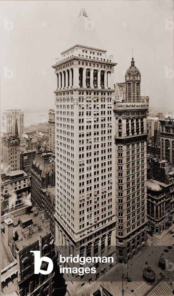 Bankers Trust & Hanover National Bank Building on Wall Street, New York, rose thirty-seven floors was built in 1912 in New York's financial district