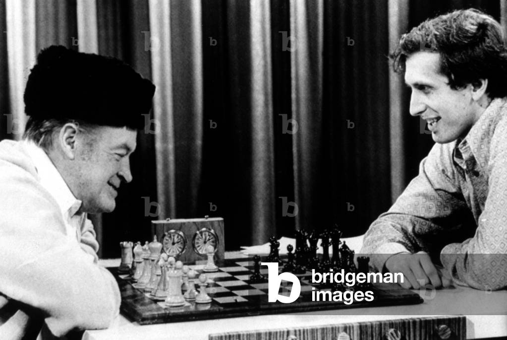 Bob Hope, Bobby Fischer playing chess, 1972