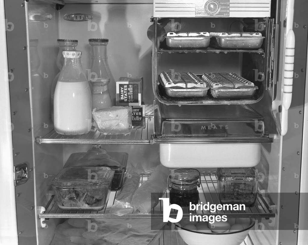 Interior of a 1940's refrigerator