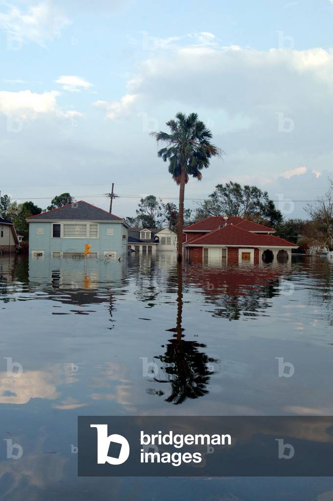 New Orleans homes flooded after the levees failed during Hurricane Katrina. Aug. 30 2005