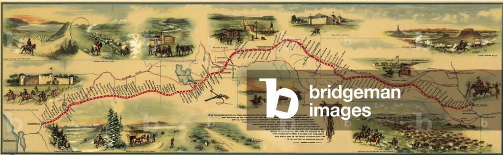 Pony express route April 1860 - October 1861 was a system of mail delivery horse and rider relays between St. Joseph, Missouri, and Sacramento, California, a distance of 1,800 miles that took 10 days. It was unprofitable and quickly replaced by the transcontinental telegraph system