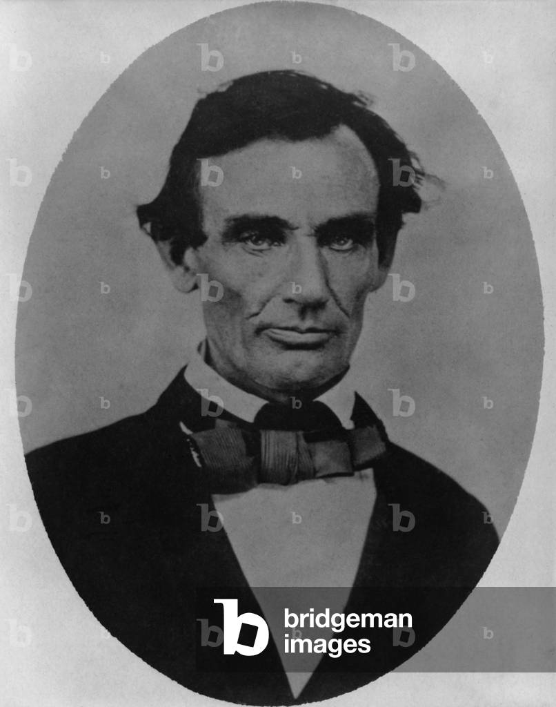 Portrait of Abraham Lincoln, taken in Pittsfield, Illinois, two weeks before the final Lincoln-Douglas debate in Lincoln's unsuccessful bid for the Senate, October 1, 1858