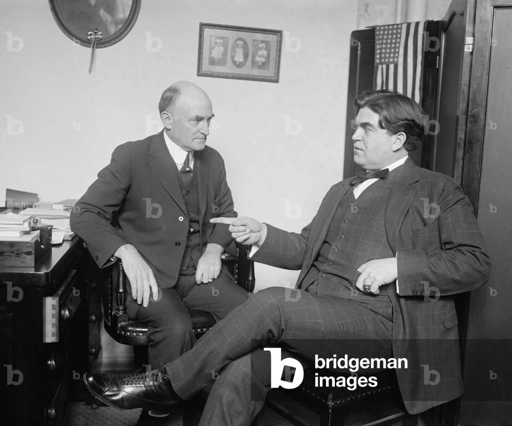 Representative John I. Nolan (1874-1922) meeting with John L. Lewis (1880-1969),in April 1922. Lewis had been president of the United Mine Workers of America for only three years and already lead his first major strike in 1919