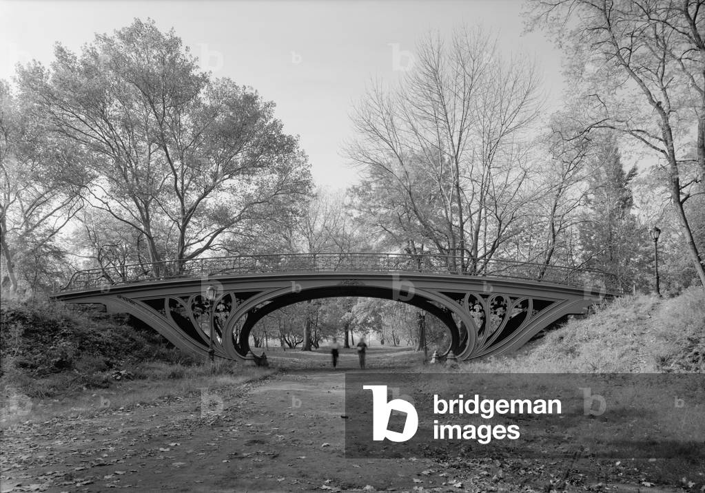 New York City, Central Park's Gothic Arch, view from bridlepath looking southwest, photograph by Jet Lowe, c.1980s