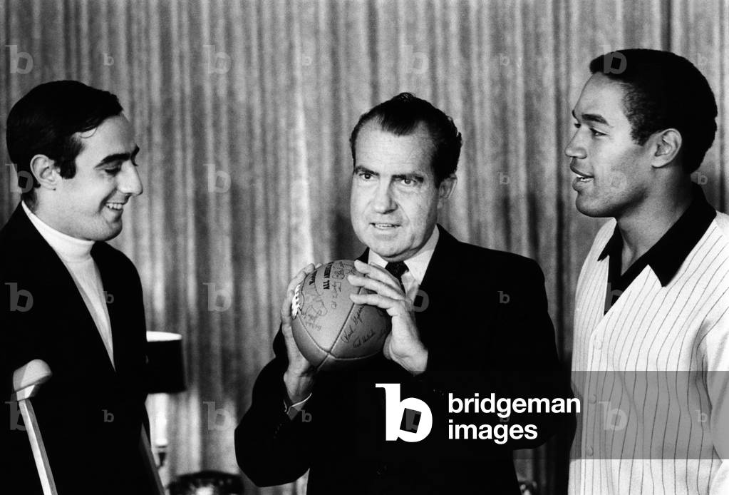 President-elect Richard Nixon was visited by All-Americans., 1968