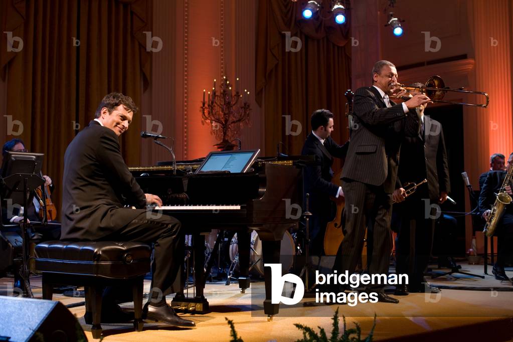 Harry Connick Jr. and his Big Band perform during the Governors Ball in the White House East Room Feb. 21 2010.,