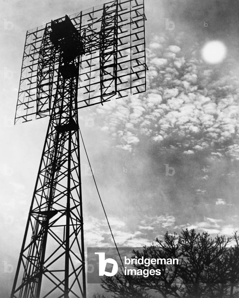 Antenna tower from which the first radar signal aimed at the moon was received back, two and a half seconds after it was sent. The project was lead Radar engineer John H. DeWitt, Director of the Evans Signal Laboratory of the U.S. Army at Belmar, N.J. in 1946